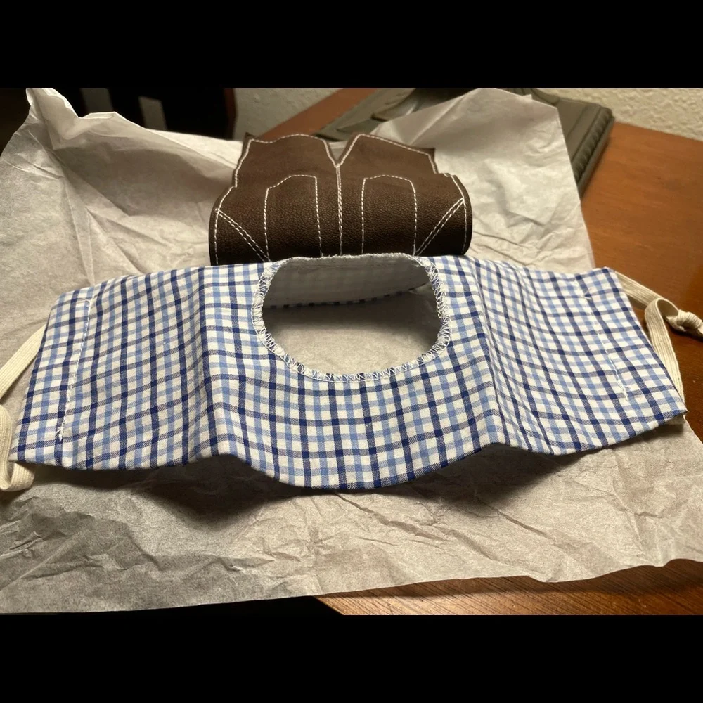 NWOT Handmade Lederhosen face mask. Made for Oktoberfest Mount Angel OR by nuns